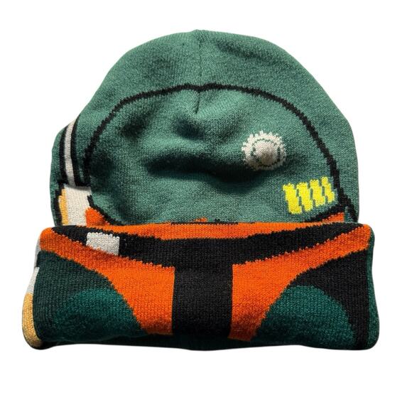 Star Wars Boba Fett Roll Down Beanie Helmet Winter Knit Hat Toque MASK One Size - Picture 2 of 8